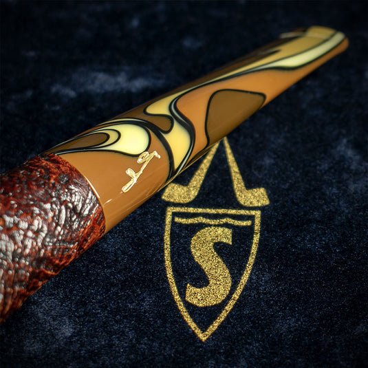 Savinelli Autograph (Limited Edition) Sandblasted Black Briar Pipe - 08