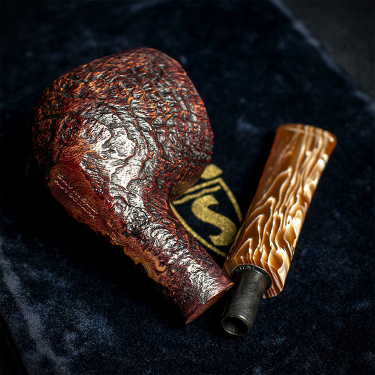 Savinelli Autograph (Limited Edition) Sandblasted Black Briar Pipe - 09