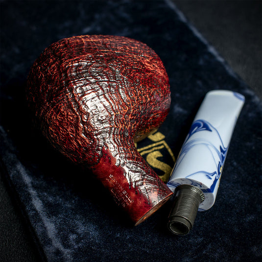 Savinelli Autograph (Limited Edition) Sandblasted Black Briar Pipe - 10