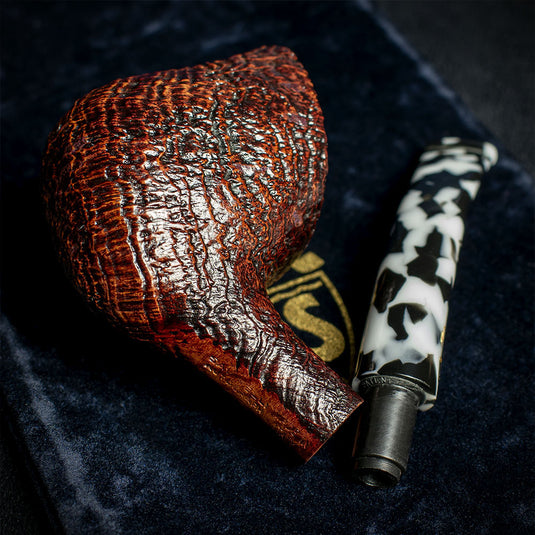 Savinelli Autograph (Limited Edition) Sandblasted Black Briar Pipe - 11