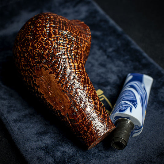 Savinelli Autograph (Limited Edition) Sandblast Brown Briar Pipe - 04