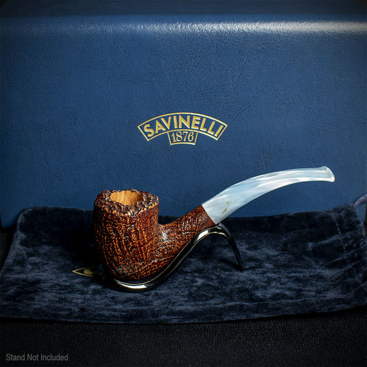 Savinelli Autograph (Limited Edition) Sandblast Brown Briar Pipe - 09