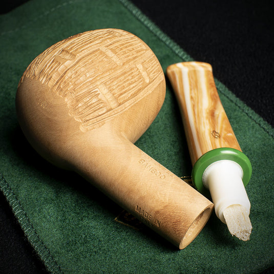 Savinelli Bamboo Rusticated Natural 207 - 6mm Briar Pipe
