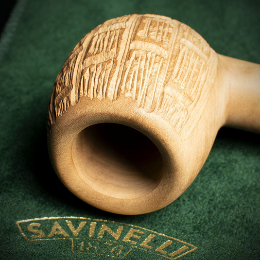 Savinelli Bamboo Rusticated Natural 207 - 6mm Briar Pipe