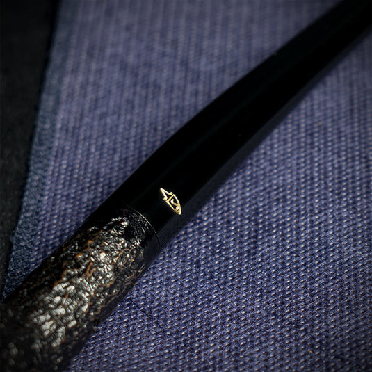 Savinelli Black Rusticated Churchwarden Briar Pipe - 901 6mm