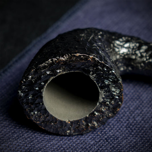 Savinelli Black Rusticated Churchwarden Briar Pipe - 921 6mm