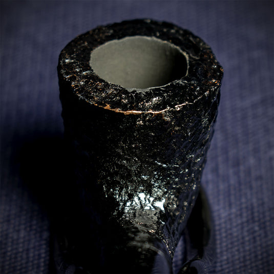 Savinelli Black Rusticated Churchwarden Briar Pipe - 921 6mm