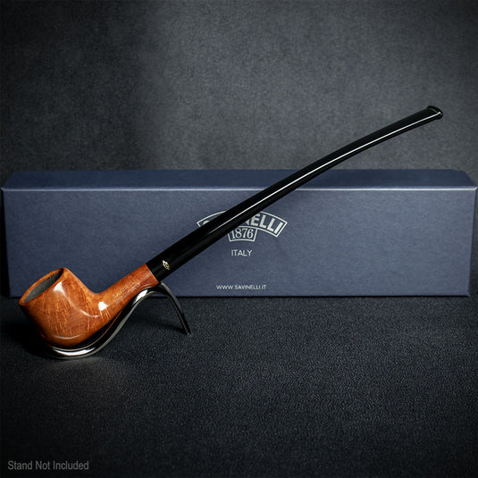 Savinelli Brown Smooth Churchwarden Briar Pipe - 901 6mm