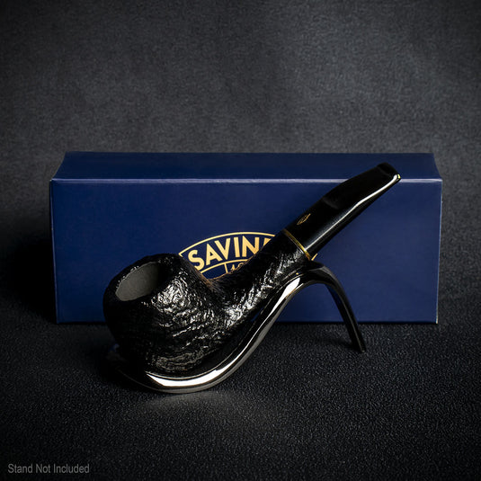 Savinelli Lollo Sandblast Black (Nera) 01 - 6mm Briar Pipe
