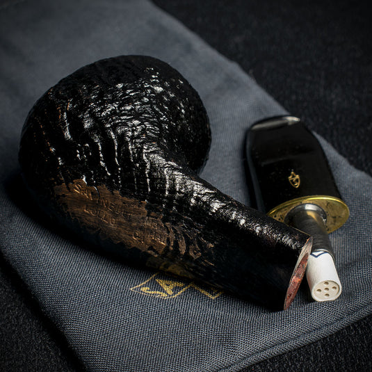 Savinelli Lollo Sandblast Black (Nera) 01 - 6mm Briar Pipe