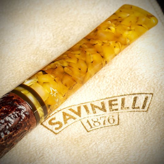 Savinelli Miele Rusticata Brownblast 111 - 6mm Briar Pipe