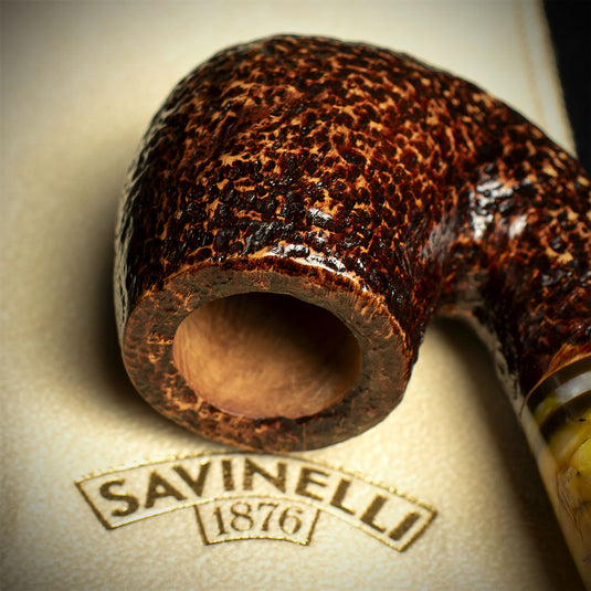 Savinelli Miele Rusticata Brownblast 614 - 6mm Briar Pipe