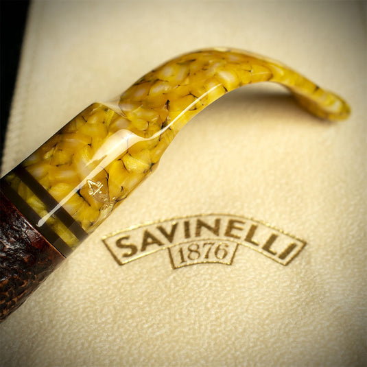 Savinelli Miele Rusticata Brownblast 614 - 6mm Briar Pipe