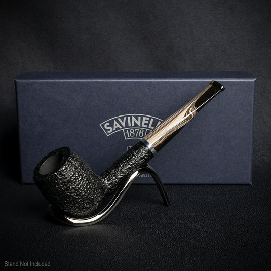 Savinelli Morellina Rustic Black 128R - 6mm Briar Pipe
