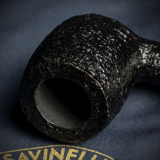 Savinelli Morellina Rustic Black 128R - 6mm Briar Pipe