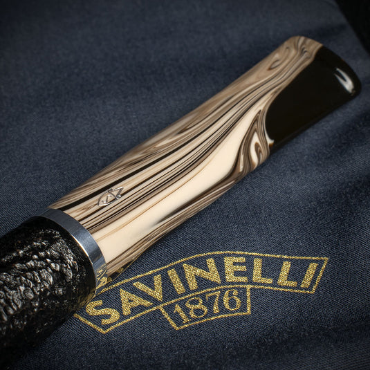 Savinelli Morellina Rustic Black 128R - 6mm Briar Pipe