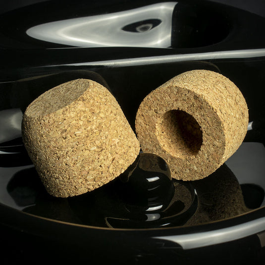 Savinelli Black Ceramic Ashtray - One Pipe Rest with Cork Knocker