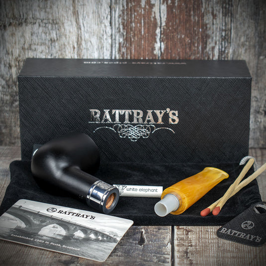 Rattrays Monarch Black 9mm Briar Smoking Pipe - Shape 5