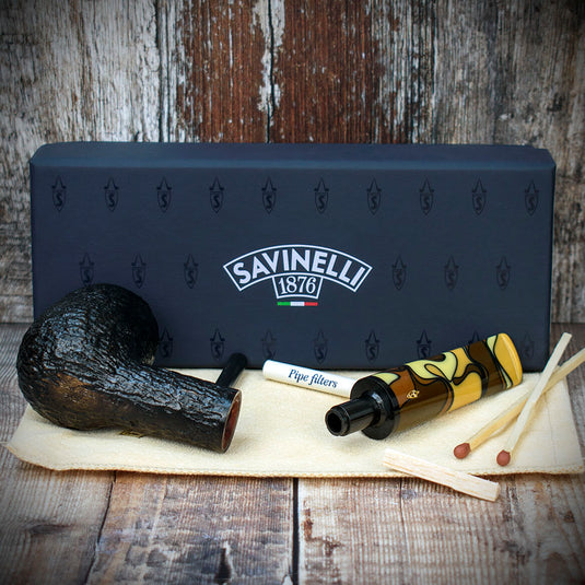 Savinelli Paloma Rustic Black 101 - 6mm Briar Pipe
