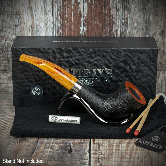 Rattrays Samhain Sandblast Yellow Briar Smoking Pipe - Shape 45