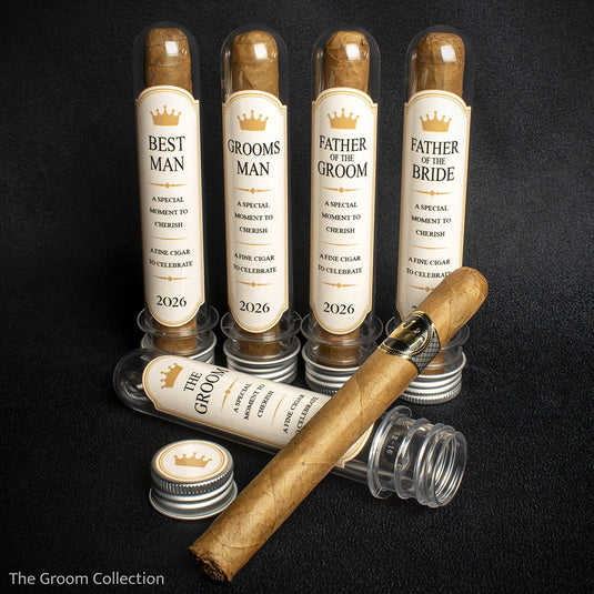 Father Of The Bride Wedding Cigar (Cream Gift Tube) + Smoke-King Corona