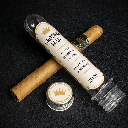 The Groomsman Wedding Cigar (Cream Gift Tube) + Smoke-King Corona