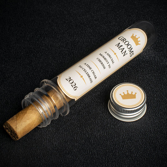 The Groomsman Wedding Cigar (Cream Gift Tube) + Smoke-King Corona