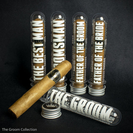 Wedding Cigar Gift Tube + Smoke-King Robusto - Groomsman