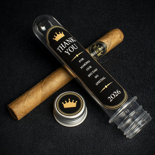 Wedding Cigar Gift Tube - Thank You - Black