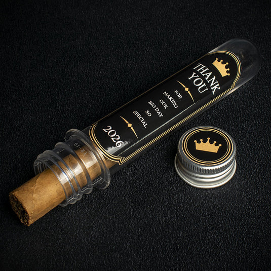 Wedding Cigar Gift Tube - Thank You - Black