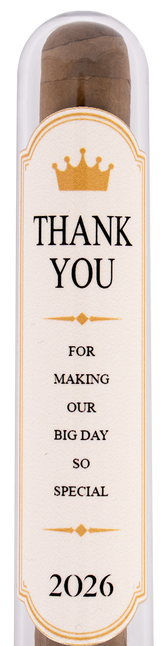 Wedding Cigar Gift Tube - Thank You - Cream