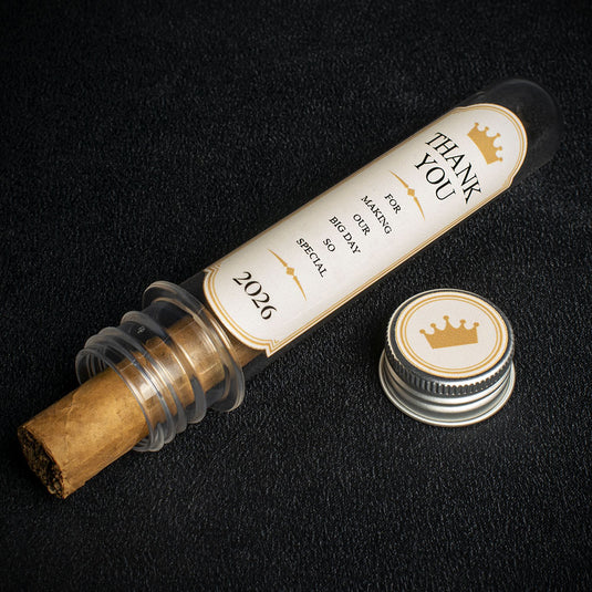 Wedding Cigar Gift Tube - Thank You - Cream