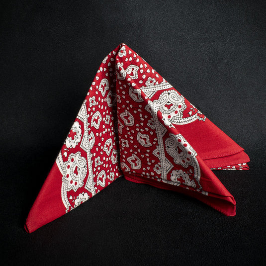 Snuff Handkerchief - White Paisley Pattern