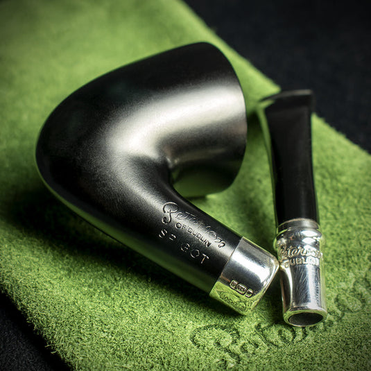 Peterson of Dublin Ebony Spigot Briar Smoking Pipe - Shape 128