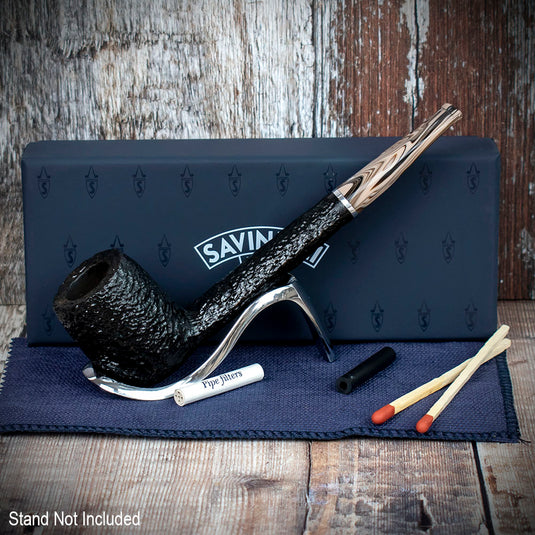 Savinelli Morellina Rustic Black (802R) 6mm - Briar Pipe