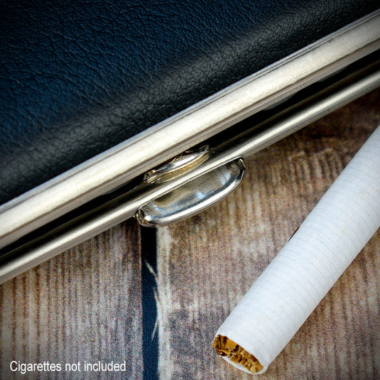 Kingsize Cigarette Case Black Faux Leather (604 621)