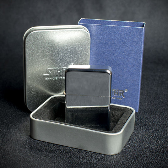 Star Petrol Lighter - High Polish Chrome