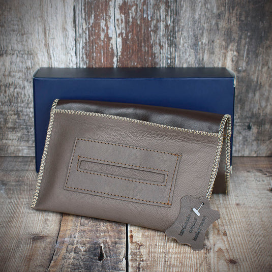 Savinelli Leather Handroller's Tobacco Pouch - Marrone