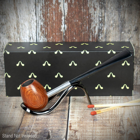 Smoke-King Metal Pipe Brown Poa Rosa Wood Egg Shape Bowl