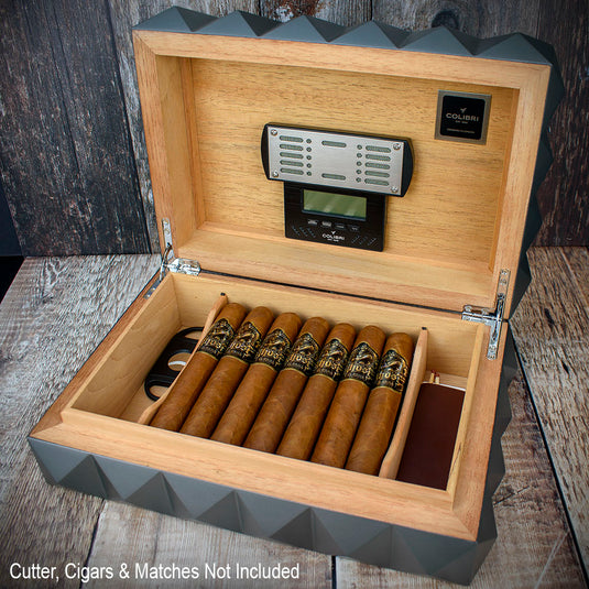 Colibri Quasar Desktop Humidor Grey 40-45 Cigars