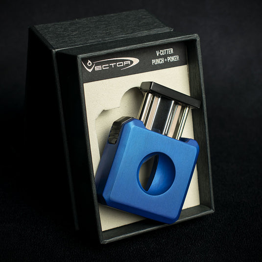 Vector Vcube V-Cut & Punch Cigar Cutter - Sky Blue