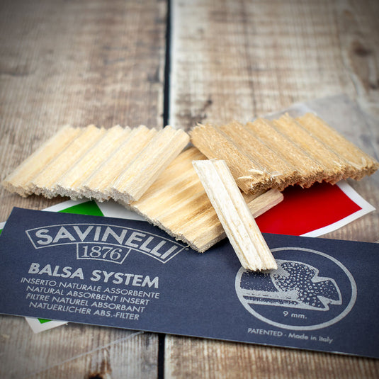 9mm Savinelli Balsa Wood Pipe Filters - 15 Pack