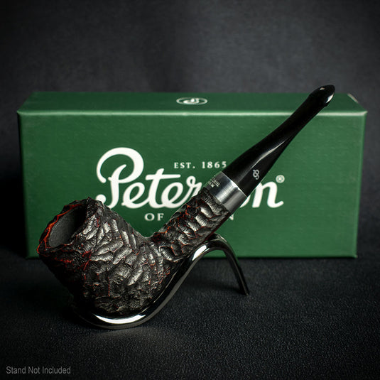 Peterson of Dublin Rusticated Pub Briar Smoking Pipe - Large Billiard
