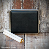 Kingsize Cigarette Case Black Faux Leather (604 621)