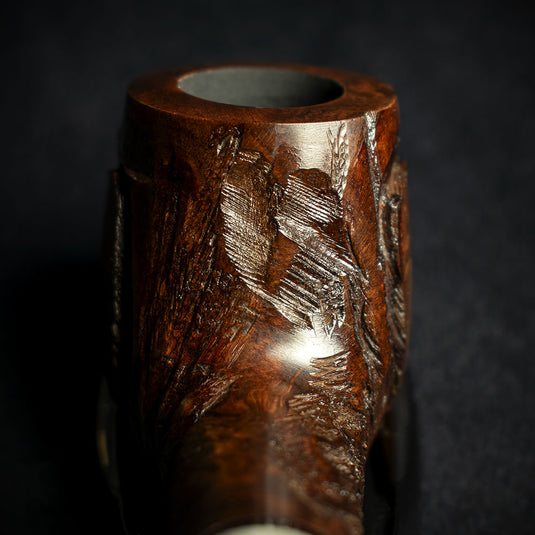 Jean Claude 9mm Filter Dark Rustic Briar Smoking Pipe - Shape 53