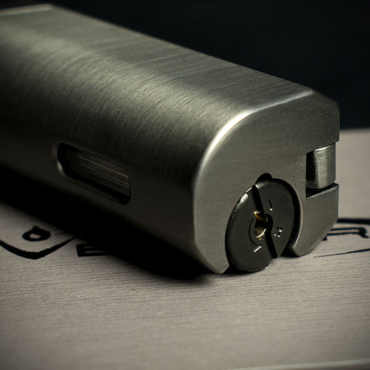 Vector Caliper Single Jet Flame Cigar Lighter With Punch Cutter - Gunmetal
