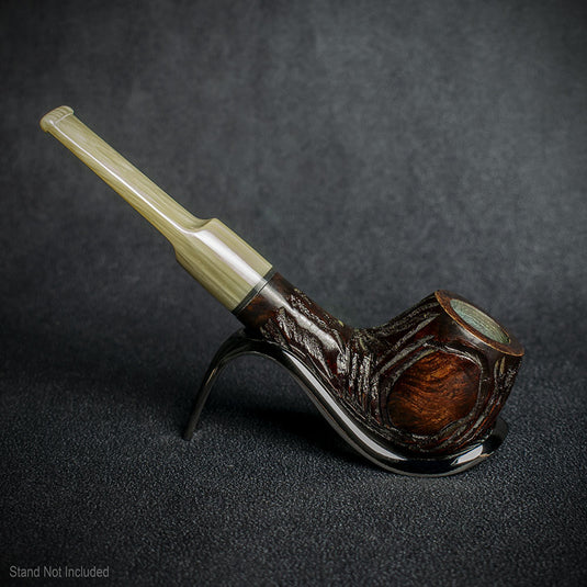 Jean Claude 9mm Filter Dark Rustic Briar Smoking Pipe - Shape 07