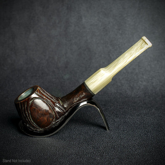 Jean Claude 9mm Filter Dark Rustic Briar Smoking Pipe - Shape 07