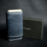 Artamis Navy Leather Cigar Case - 3 Robusto Cigars