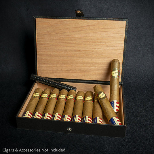 Passatore Humidor - Black Leatherette 8-10 Cigars